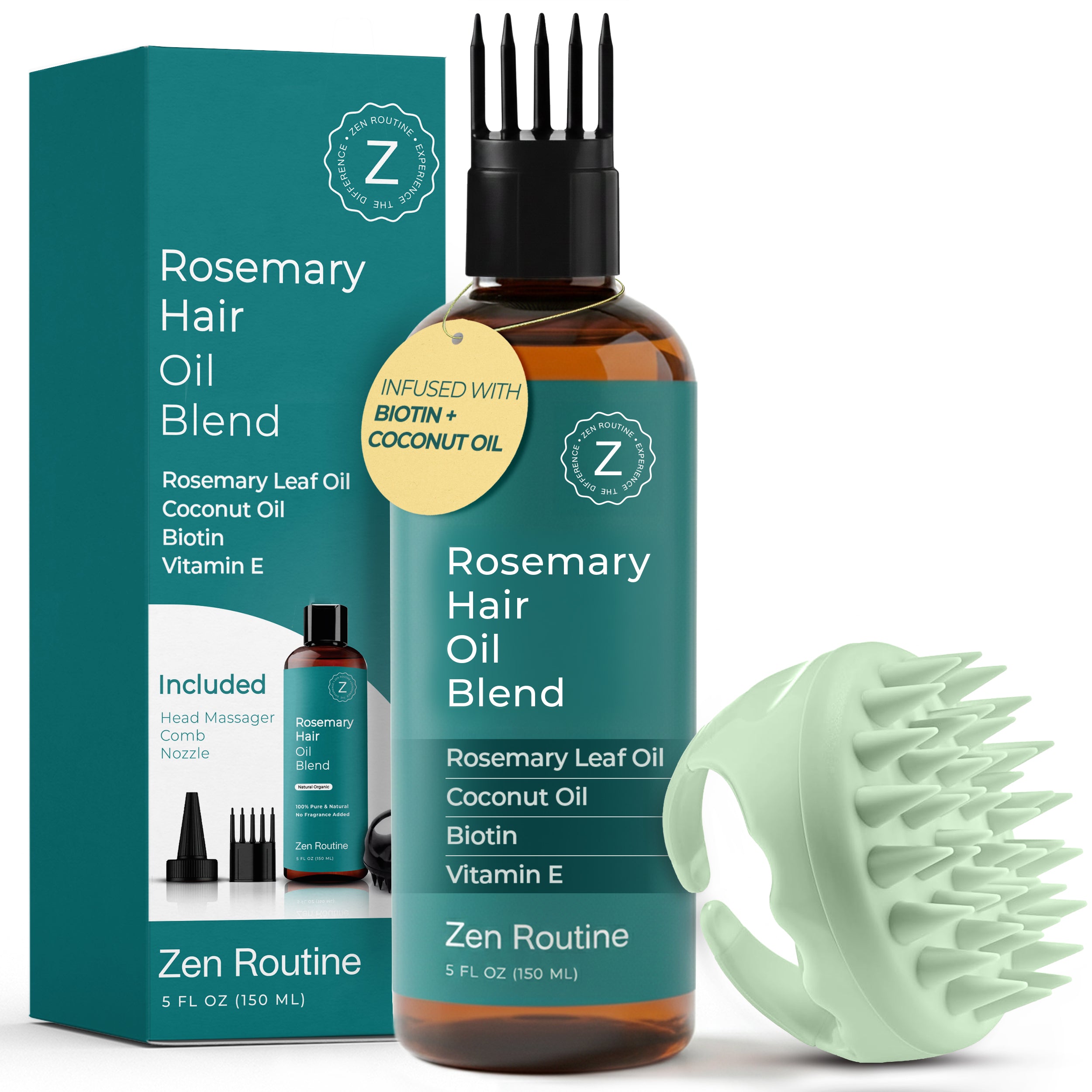 Rosemary Oil + Head Massager (Bundle)
