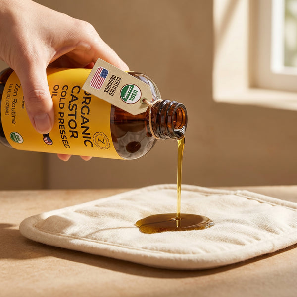 Pour 1 tbsp of Organic Castor Oil Onto the Inner Side of Your Pack.
